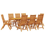 Garden Dining Set Folding 9 pcs Brown Solid Acacia Wood 3375723