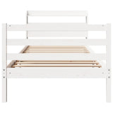 Bed Frame with Headboard without Mattress White 75x190 cm Small Single 3306630