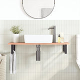 Basin Shelf Wall Mounted Steel and Solid Wood Oak 3302569