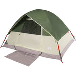 ZNTS Camping Tent Dome 3-Person Green Waterproof 94695