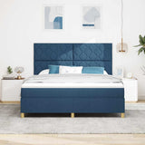 Box Spring Bed with Headboard Blue 180 x 200 cm Fabric 3339720