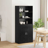 Highboard Black Oak 80 x 42.5 x 185 cm Engineered Wood 3402634