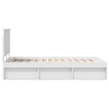 Bed Frame with Headboard White 120 x 200 cm Solid Pine Wood 3409381
