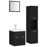 Bathroom Furniture Set Black Engineered Wood 3071397
