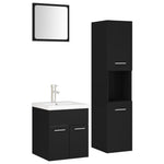 ZNTS Bathroom Furniture Set Black Engineered Wood 3071397
