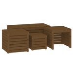 4 Piece Garden Box Set Honey Brown Solid Wood Pine 3154669