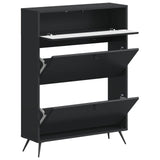 Shoe Cabinet BREDA 78 x 24 x 103 cm Engineered Wood Black 897536