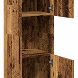 Bathroom Hanging Cabinet Old Wood 30x30x130 cm Engineered Wood 856221