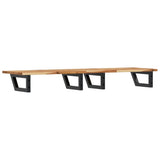 Basin Shelf Wall Mounted Steel and Solid Wood Acacia 3302731