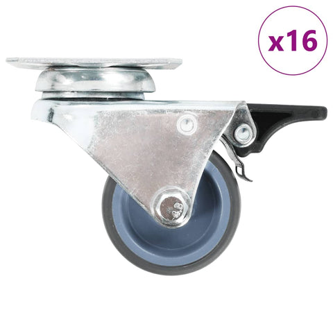 16 pcs Twin-wheel Swivel Casters 50 mm 277928