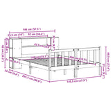 Bookcase Bed without Mattress 140x200 cm Solid Wood Pine 3321657