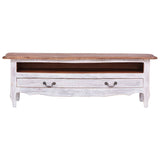 TV Cabinet 120x30x40 cm White Solid Mahogany Wood 283902