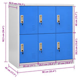 Locker Cabinet Light Grey and Blue Steel Medium 336437