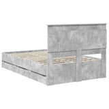 Bed Frame with Drawer Concrete Grey 135 x 190 cm Engineer Wood 3410184