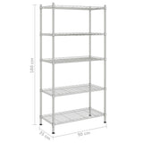 5-Tier Storage Shelf 90x35x180 cm Chrome 250 kg 324623