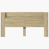 Storage Headboard with LED Sonoma Oak Engineered Wood 3418693
