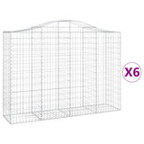 Arched Gabion Baskets 6 pcs 200x50x140/160 cm Galvanised Iron 3145686