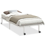 Bed Frame without Mattress Foldable White 90x200 cm Steel 4103967
