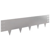 Lawn Edging 10 pcs 100 x 25 cm Steel Silver 8008614