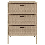 Garden Storage Cabinet Beige 55x59x80 cm Poly Rattan 365554