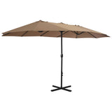 Parasol Taupe Polyester Extra Large Height-Adjustable 44870
