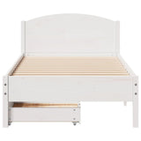 Bed Frame without Mattress White 90x200 cm Solid Wood Pine 3301846
