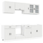 ZNTS 8 Piece Kitchen Cabinet Set Kalmar White Engineered Wood 3314841