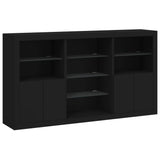 Sideboard with LED Lights Black 181.5x37x100 cm 3209178