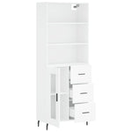 Highboard White 69.5x34x180 cm Engineered Wood 3189525