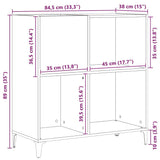 Record Cabinet Black Oak 84.5 x 38 x 89 cm Engineered Wood 862871
