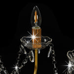 Chandelier with Beads Golden 12 x E14 Bulbs 281611