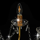 Chandelier with Beads Golden 12 x E14 Bulbs 281611