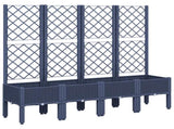 Garden Planter with Trellis Blue Grey 160x40x142 cm PP 367931
