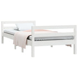 Bed Frame without Mattress White 75x190 cm Small Single Solid Wood Pine 821640