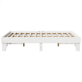 Bed Frame without Mattress White 150x200 cm King Size Solid Wood Pine 855353