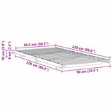Bed Frame Wax Brown 90 x 220 cm Solid Pine Wood 873126