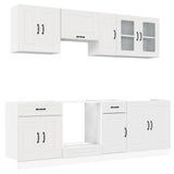 8 Piece Kitchen Cabinet Set Kalmar White Engineered Wood 3314821