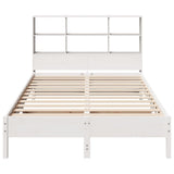 Bookcase Bed without Mattress White 160x200cm Solid Wood Pine 3322865