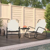 Sun Lounger Set of 2 Cream Strong Powder-coated steel, textilene 318142