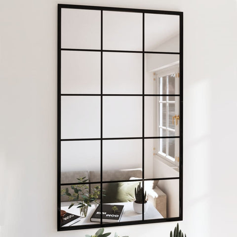 ZNTS Wall Mirrors 2 pcs Black 100x60 cm Metal 3189035