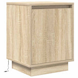 ZNTS Bedside Cabinet with LED Lights Sonoma Oak 38x34x50 cm 861269