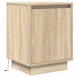 Bedside Cabinet with LED Lights Sonoma Oak 38x34x50 cm 861269