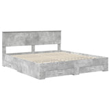 Bed Frame Concrete Grey 180 x 200 cm Engineered Wood 3410864
