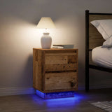 ZNTS Bedside Cabinets with LED Lights 2 pcs Old Wood 38x34x50 cm 861298