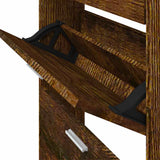 Shoe Cabinet Smoked Oak 59x17x81 cm Engineered Wood 342539