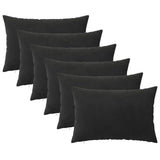 Cushion with Pillow HEERLEN 6 pcs Black Velvet 924974