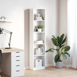 Bookcase High Gloss White 40x24x176 cm Engineered Wood 858305