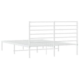 Metal Bed Frame without Mattress with Headboard White 120x200cm 352366