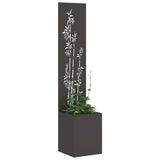 Garden Privacy Screen Black 32 x 32 x 150 cm Cold-rolled steel 876378