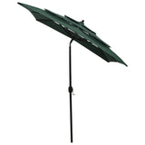 3-Tier Garden Parasol with Aluminium Pole Green 2x2 m 313845